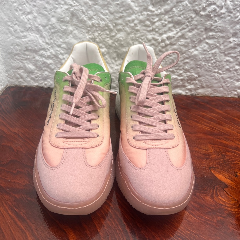Stella McCartney Pink and Green Gradient Low-Top Athletic Sneakers
